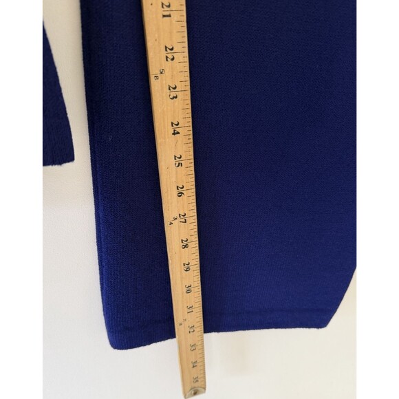 St.John Collection Pants Womens 14 Blue Santana Knit Straight Pull On Dress Pant - Picture 9 of 12